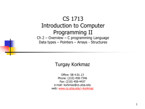 CS 1713 Introduction to Computer Programming II Turgay Korkmaz