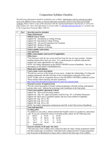 Composition Syllabus Checklist