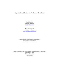 Opportunities and Tensions in a Post-Katrina “Brain Gain” Marla Nelson Associate Professor