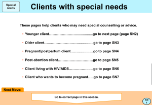 Clients with special needs