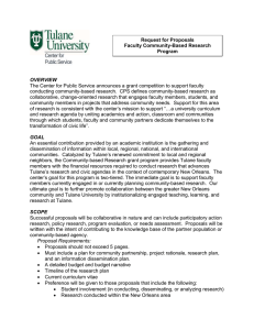 Request for Proposals Faculty Community-Based Research Program