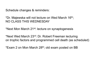 Schedule changes &amp; reminders: ; NO CLASS THIS WEDNESDAY