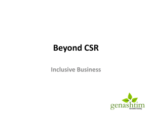 Beyond CSR Inclusive Business
