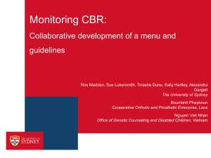Monitoring CBR: Collaborative development of a menu and guidelines