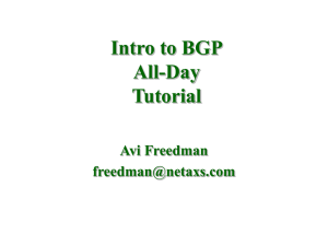 Intro to BGP All-Day Tutorial Avi Freedman