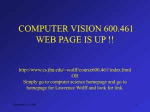 COMPUTER VISION 600.461 WEB PAGE IS UP !!