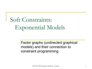 Soft Constraints: Exponential Models Factor graphs (undirected graphical models) and their connection to