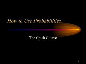 How to Use Probabilities The Crash Course 1