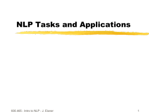 NLP Tasks and Applications 1