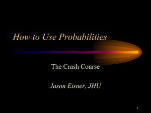 How to Use Probabilities The Crash Course Jason Eisner, JHU 1