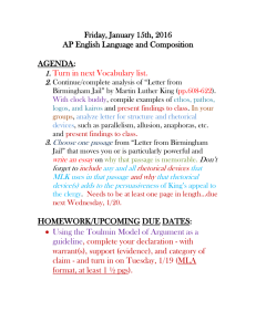 Friday, January 15th, 2016 AP English Language and Composition  AGENDA: