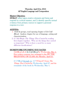 Thursday, April 21st, 2016 AP English Language and Composition  Mastery Objectives: