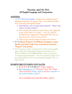 Thursday, April 7th, 2016 AP English Language and Composition AGENDA: