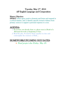 Tuesday, May 17 , 2016 AP English Language and Composition