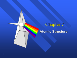 Chapter 7 Atomic Structure 1