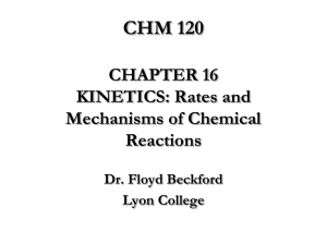 CHM 120 CHAPTER 16 KINETICS: Rates and Mechanisms of Chemical
