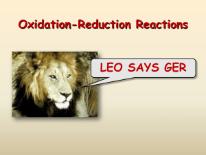 Oxidation-Reduction Reactions LEO SAYS GER