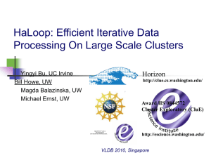HaLoop: Efficient Iterative Data Processing On Large Scale Clusters Horizon