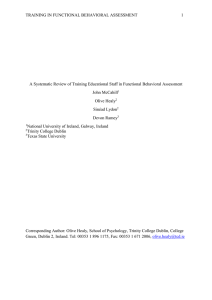 TRAINING IN FUNCTIONAL BEHAVIORAL ASSESSMENT      ...  A Systematic Review of Training Educational Staff in Functional Behavioral...