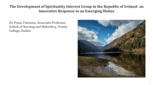 The Development of Spirituality Interest Group in the Republic of... Innovative Response to an Emerging Hiatus