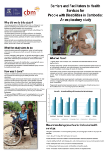 Barriers and Facilitators to Health Services for People with Disabilities in Cambodia: