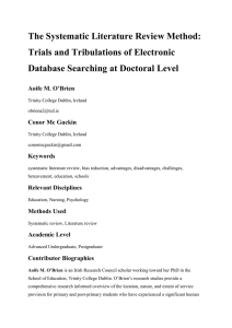The Systematic Literature Review Method: Trials and Tribulations of Electronic