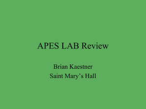 APES LAB Review Brian Kaestner Saint Mary’s Hall