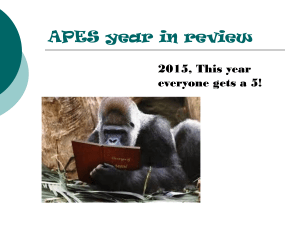 APES year in review 2015, This year everyone gets a 5!