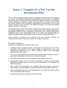 Annex 3. Template for a New Vaccine Introduction Plan