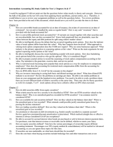 Intermediate Accounting III, Study Guide for Test 1, Chapters 16...