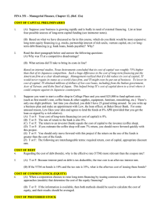FINA 351 – Managerial Finance, Chapter 12, (Ref. 12a)