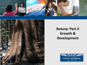 Botany: Part II Growth &amp; Development