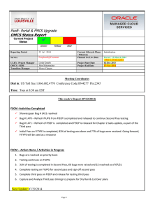   OMCS Status Report Psoft- Portal &amp; FMCS Upgrade