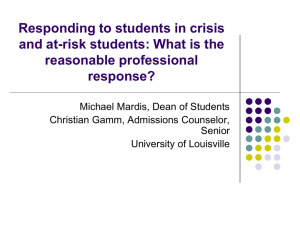 Responding to students in crisis and at-risk students: What is the response?