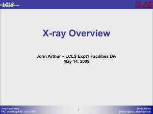 X-ray Overview – LCLS Expt’l Facilities Div John Arthur May 14, 2009