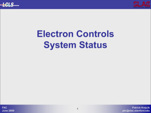 Electron Controls System Status 1 Patrick Krejcik