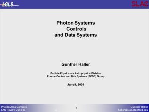 Photon Systems Controls and Data Systems Gunther Haller