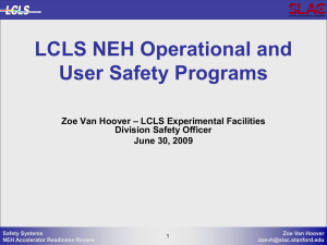 LCLS NEH Operational and User Safety Programs – LCLS Experimental Facilities
