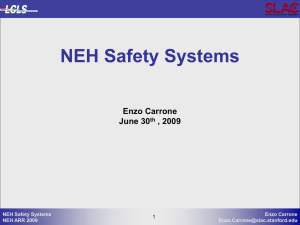 NEH Safety Systems Enzo Carrone June 30 , 2009
