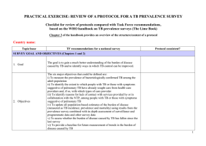 PRACTICAL EXERCISE: REVIEW OF A PROTOCOL FOR A TB PREVALENCE...