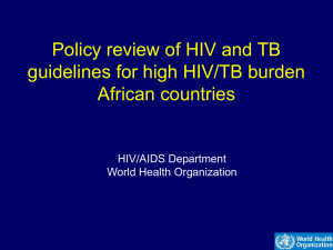 Policy review of HIV and TB guidelines for high HIV/TB burden