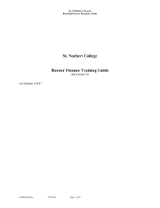 St. Norbert College  Banner Finance Training Guide (for version 7x)