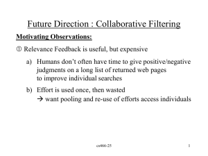 Future Direction : Collaborative Filtering