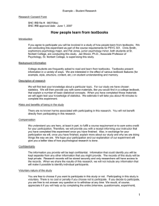 – Student Research Example  Research Consent Form