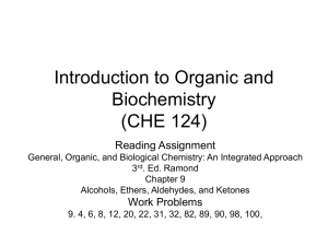 Introduction to Organic and Biochemistry (CHE 124) Reading Assignment