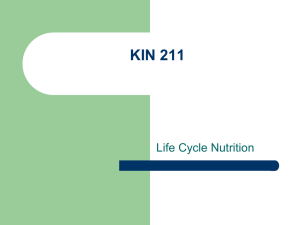 KIN 211 Life Cycle Nutrition