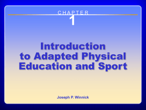 1 Introduction to Adapted Physical Education and Sport