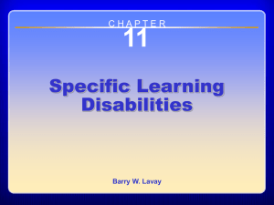 11 Specific Learning Disabilities C H A P T E R