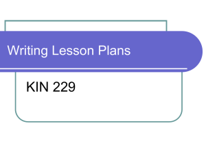 KIN 229 Writing Lesson Plans