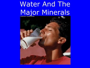 Water And The Major Minerals